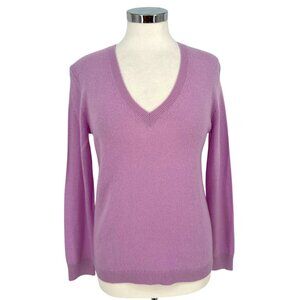 Nordstrom Cashmere V-Neck Lilac Purple Sweater Size Medium